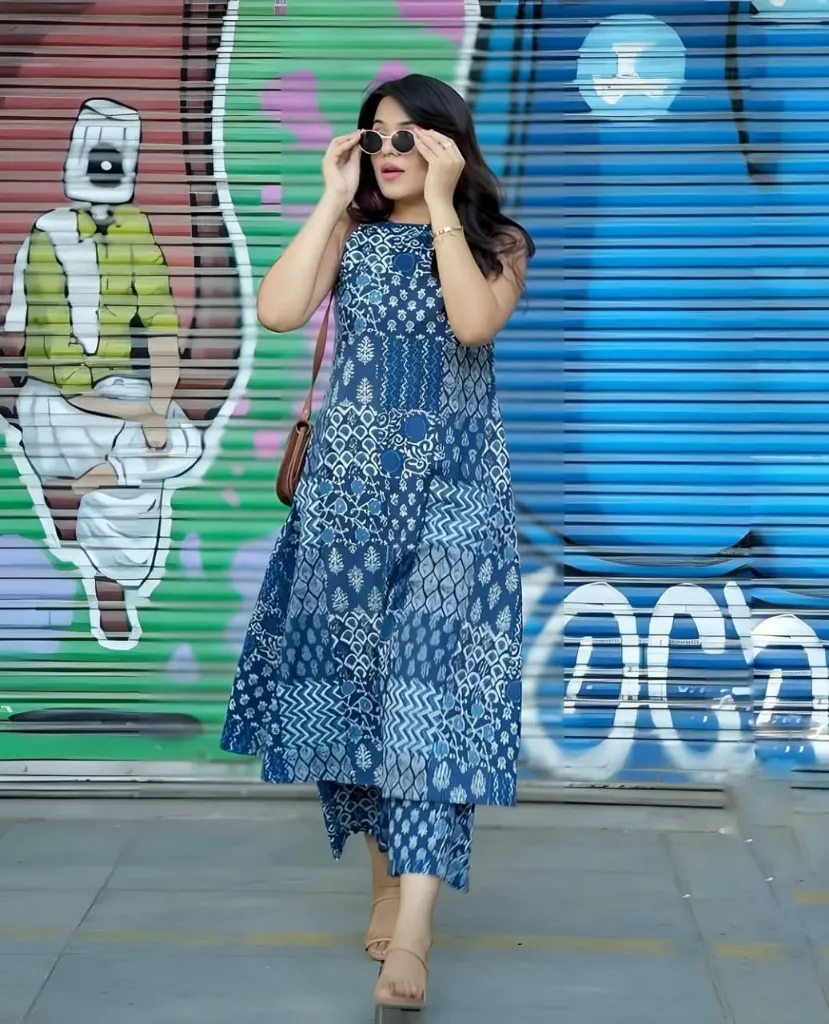 Women Cotton Printed Kurta Palazzo Set