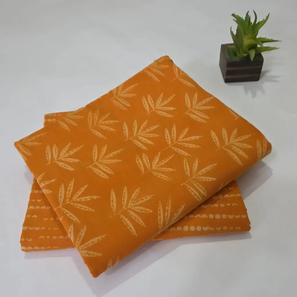 Hand Block Print Cotton Suit Fabric Combo (5m, 2 Pc Set)