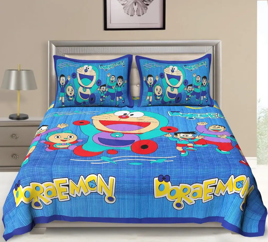 Premium Cotton Block Printed Double Bed Bedsheet Set | 100% Pure Cotton | 90×100 Inches with 2 Pillow Covers | Soft & Lightweight