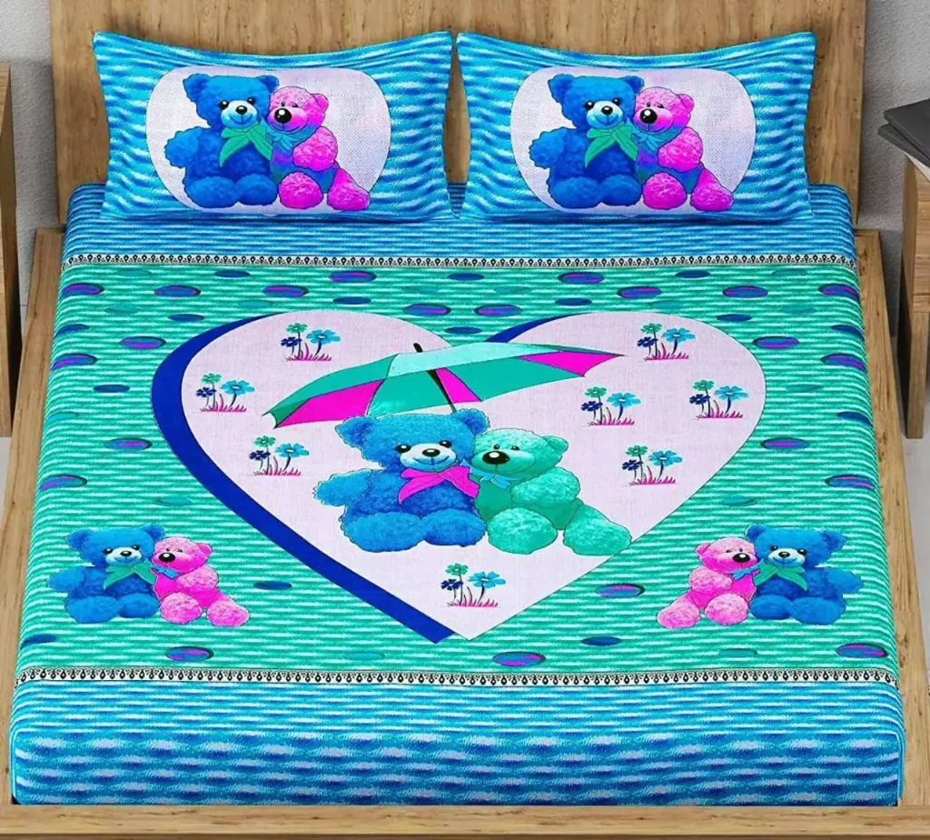 Premium Cotton Block Printed Double Bed Bedsheet Set | 100% Pure Cotton | 90×100 Inches with 2 Pillow Covers | Soft & Lightweight