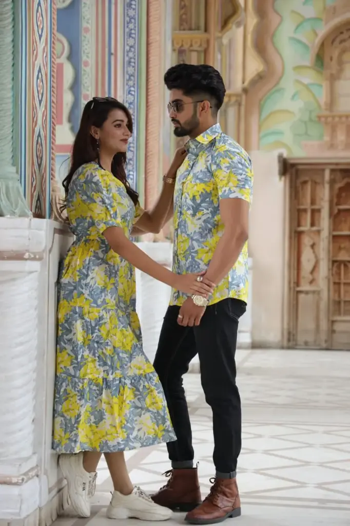 Traditional Bagru Hand Block Printed Cotton Long Dress | Front Open One Piece with Wooden Buttons