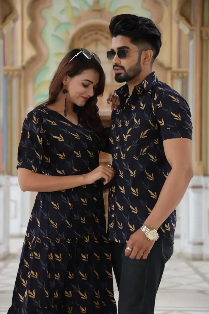 Traditional Bagru Hand Block Printed Cotton Long Dress | Front Open One Piece with Wooden Buttons