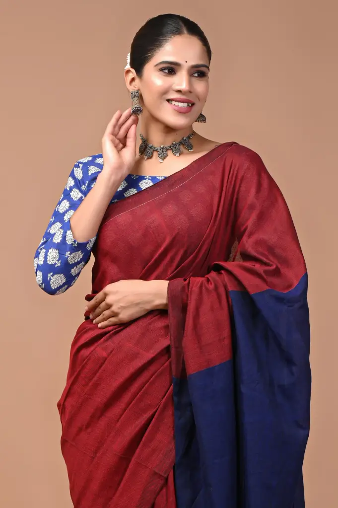 Premium Khadi Cotton Saree with Extra Blouse – Summer Special