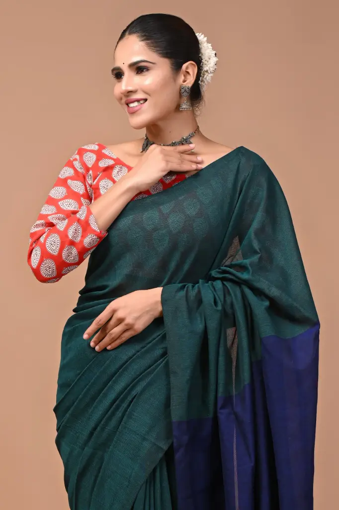 Premium Khadi Cotton Saree with Extra Blouse – Summer Special