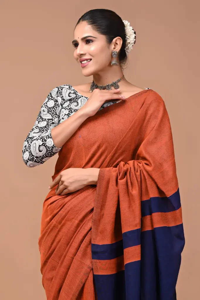 Premium Khadi Cotton Saree with Extra Blouse – Summer Special