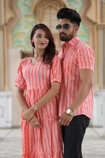 Traditional Bagru Hand Block Printed Cotton Long Dress | Front Open One Piece with Wooden Buttons 