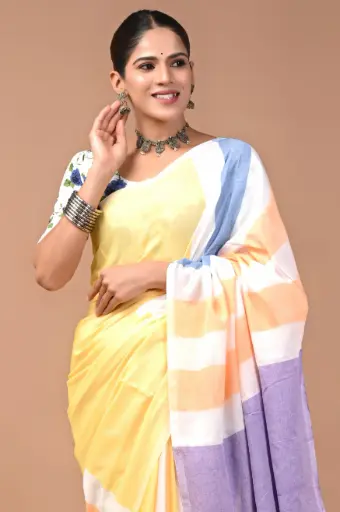 Premium Khadi Cotton Saree with Extra Blouse – Summer Special