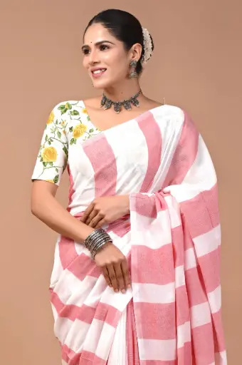 Premium Khadi Cotton Saree with Extra Blouse – Summer Special