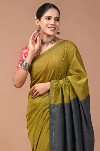 Premium Khadi Cotton Saree with Extra Blouse – Summer Special