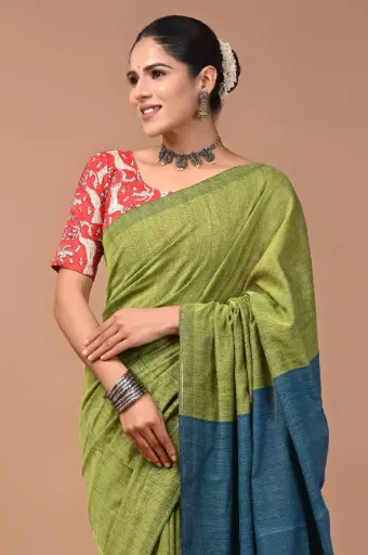 Premium Khadi Cotton Saree with Extra Blouse – Summer Special