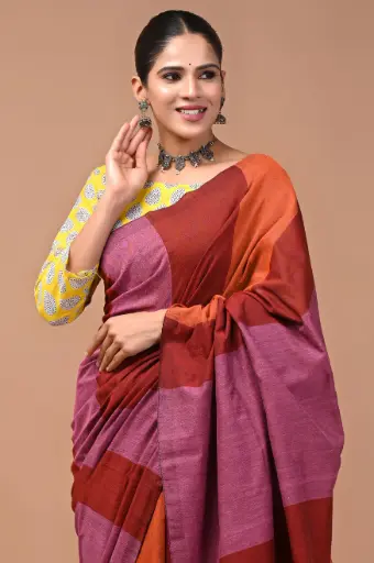 Premium Khadi Cotton Saree with Extra Blouse – Summer Special