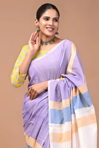 Premium Khadi Cotton Saree with Extra Blouse – Summer Special