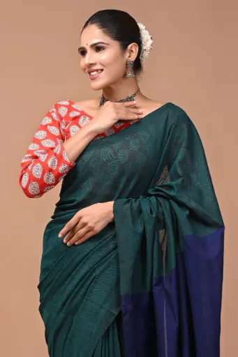 Premium Khadi Cotton Saree with Extra Blouse – Summer Special