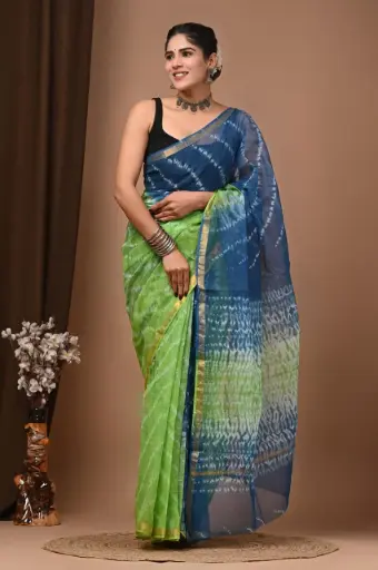 Premium Handcrafted Kota Doriya Saree – Hand Block Printed (Dabu, Bagru, Jahota) with Blouse Piece