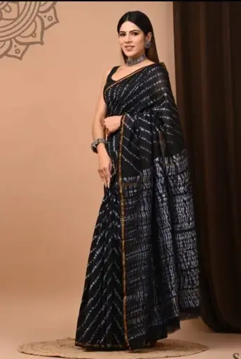 Chanderi Silk Saree – Hand Block Printed with Natural Dyes | Traditional Art Collection