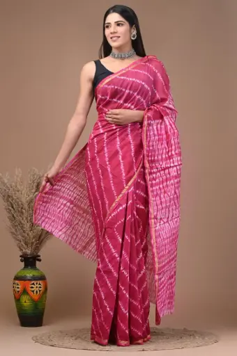 Chanderi Silk Saree – Hand Block Printed with Natural Dyes | Traditional Art Collection